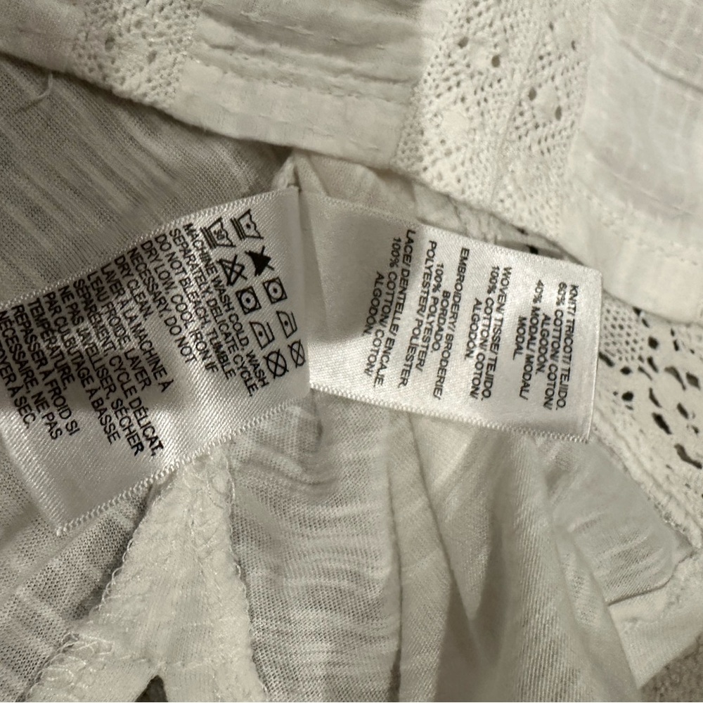 Lucky Brand White and Blue Embroidered Sleeveless Top - Picture 8 of 9